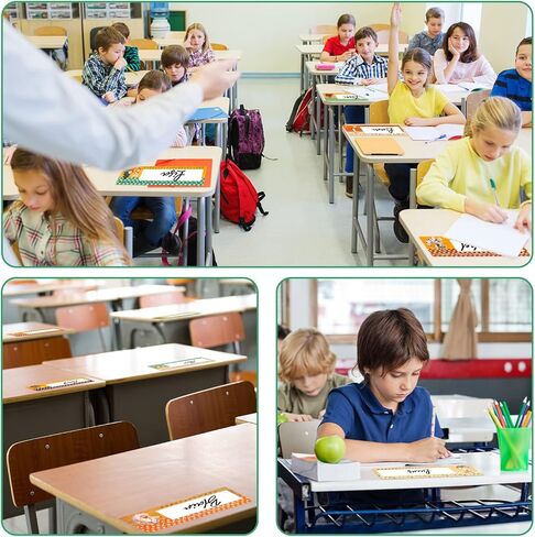 48 قطعة من لوحة اسم أصدقاء الغابة، مخطوطة تقليدية، علامات اسم أبجدية مسطحة يسار/يمين مع نقاط صمغ لتزيين مخلوقات مكاتب طلاب المدارس، 11.8 × 4 بوصات (وودلاند) in Kuwait