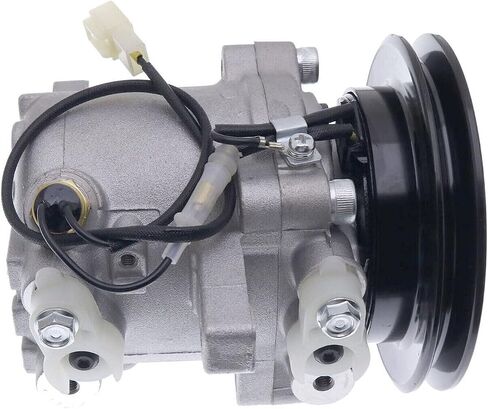 FridayParts A/C Compressor SVO7E 3C581-97590 3C581-50060 RD451-93900 Compatible for Kubota M108S M5040 M6040 B3350HSDC KX033-4 KX080-4 L3240HSTC L4060HSTC L5240HSTC Replacement (Black Plug) in Saudi Arabia