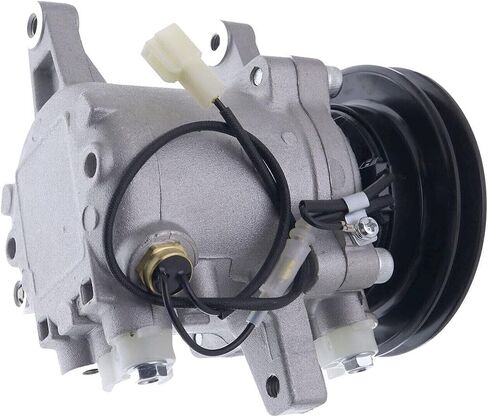 FridayParts A/C Compressor SVO7E 3C581-97590 3C581-50060 RD451-93900 Compatible for Kubota M108S M5040 M6040 B3350HSDC KX033-4 KX080-4 L3240HSTC L4060HSTC L5240HSTC Replacement (Black Plug) in Saudi Arabia