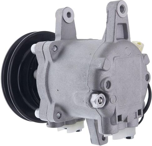 FridayParts A/C Compressor SVO7E 3C581-97590 3C581-50060 RD451-93900 Compatible for Kubota M108S M5040 M6040 B3350HSDC KX033-4 KX080-4 L3240HSTC L4060HSTC L5240HSTC Replacement (Black Plug) in Saudi Arabia