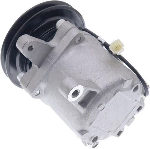 FridayParts A/C Compressor SVO7E 3C581-97590 3C581-50060 RD451-93900 Compatible for Kubota M108S M5040 M6040 B3350HSDC KX033-4 KX080-4 L3240HSTC L4060HSTC L5240HSTC Replacement (Black Plug) in Saudi Arabia