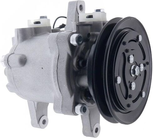 FridayParts A/C Compressor SVO7E 3C581-97590 3C581-50060 RD451-93900 Compatible for Kubota M108S M5040 M6040 B3350HSDC KX033-4 KX080-4 L3240HSTC L4060HSTC L5240HSTC Replacement (Black Plug) in Saudi Arabia