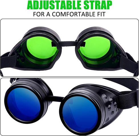 Frienda 2 Pairs Vintage Steampunk Goggles Glasses Welding Punk Gothic Cosplay Halloween Sunglasses Adventure Goggles with Lenses for Men in Saudi Arabia