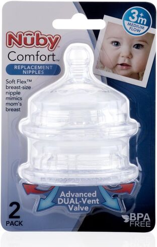 Nuby 2 Piece Medium Flow Comfort Nipple in Saudi Arabia