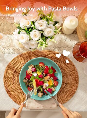أطباق معكرونة سلطة بورسلين من سويز 124.002 - 30 أونصة - مجموعة من 6 قطع، متعددة الألوان، ألوان متنوعة ساخنة in Kuwait