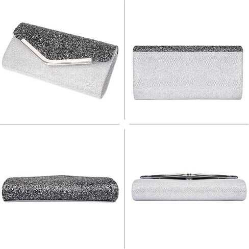 Larcenciel Women's Evening Handbags, Glitter Envelope Clutch Purses, Formal Ladies bag for Date Night Out Party,8.7×4.3x2.4in in Saudi Arabia