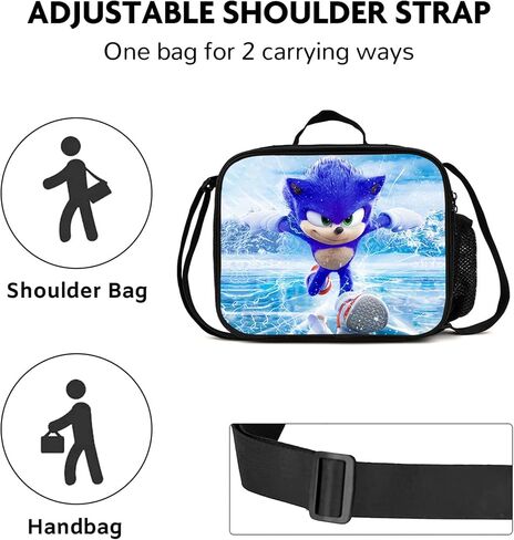 حقيبة صندوق غداء كرتونية للأولاد، حقيبة غداء معزولة رائعة على شكل قنفذ للطلاب المراهقين، صندوق بينتو محمول ذو سعة كبيرة للعمل والنزهات والسفر المدرسي (كرتون 2) in Saudi Arabia