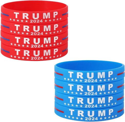 8pcs 2024 Trump Bracelet, Donald Trump Take America Back Rubber Bracelets Inspirational Motivational Wristbands Trump 2024 Silicone Bracelets for Teens Men Women in Saudi Arabia