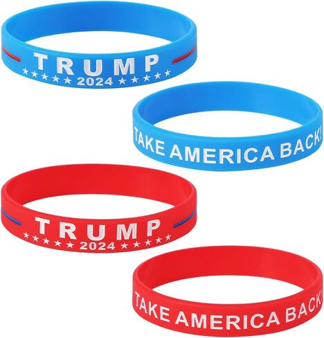 8pcs 2024 Trump Bracelet, Donald Trump Take America Back Rubber Bracelets Inspirational Motivational Wristbands Trump 2024 Silicone Bracelets for Teens Men Women in Saudi Arabia