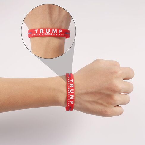 8pcs 2024 Trump Bracelet, Donald Trump Take America Back Rubber Bracelets Inspirational Motivational Wristbands Trump 2024 Silicone Bracelets for Teens Men Women in Saudi Arabia