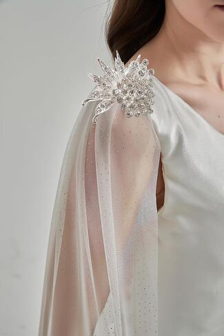 الكتف كيب الحجاب الحجاب الزفاف بريق الحجاب الزفاف تألق الحجاب طويل كاتدرائية طول M16 in Kuwait