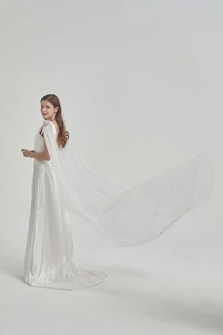 الكتف كيب الحجاب الحجاب الزفاف بريق الحجاب الزفاف تألق الحجاب طويل كاتدرائية طول M16 in Kuwait