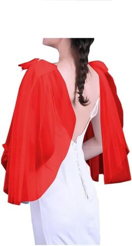 Women's 2 Pcs Short Bridal Veil Tulle Bow Decoration for Wedding Dress Tulle Shoulder Cape Veil in Saudi Arabia