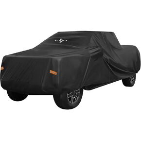 ACROPIX Pickup Truck Car Cover Fit for Toyota Tacoma Double Cab 4 Door 6.1 Feet Bed - Pack of 1 Black