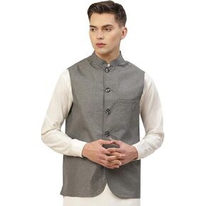 Maple Clothing Men's Cotton Nehru Jacket Indian Traditional Vest Waistcoat