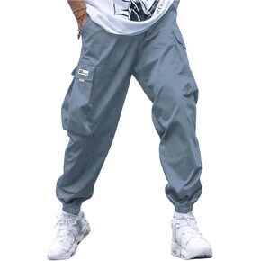OYOANGLE Boy's Cargo Pants Joggers Outdoor Hiking Trousers Athletic Running Jogger Pants