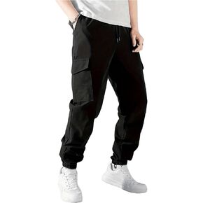 GORGLITTER Boy's Drawstring Elastic Waist Street Pants Flap Pockets Casual Cargo Pants