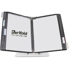 Tarifold® Desktop Reference and Display System, 10 Double-Sided Pockets, Letter-Size, Black-Framed (D271)