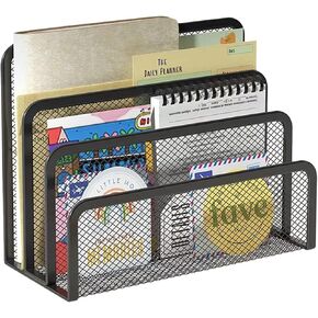 Desk File Holder, Document File Folder Metal Mesh Holder Magazine Organizer for Document/Filing/Folders/Paper for Office & School & Home. (Trapezoidal)