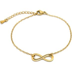 18K Gold Plated Bracelets for Women Infinity Love Heart Cubic Zirconia Link Chain Bracelet Dainty Charm Bracelets Adjustable Stainless Steel Jewelry Gifts for Daughter Sister Girlfriend