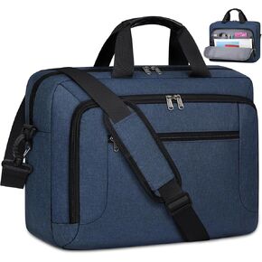 Laptop Bag 17.3 Inch Laptop Briefcase Large Waterproof Laptop Case for Men Women Business Office Work Computer Bag 17 Inch Adjustable Shoulder Messenger Bag, Black