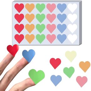 600 Pieces - 1" Colored Heart Stickers Labels, 6 Colors