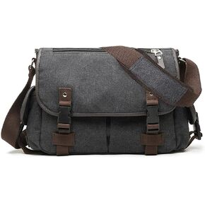 [Upgraded] Vintage Canvas Messenger Bag Large Book Laptop Shoulder Bag Women Men New in Saudi Arabia