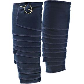 Medieval Leg Wraps Woolen Puttees for Men with Brooch Pins Pirate Cosplay Accessary