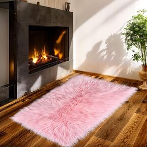 Faux Fur Rug - Faux Sheepskin Rug, Area Rug Soft Fluffy Rug 20 x 32 Inch,for Bedroom, Living Room, Nursery, Dorm, Playroom,Indoor Decor, Fur Rug Rectangular