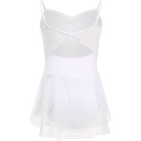 HIPPOSEUS Toddler Girls Ballet Leotards with Skirt Kids Hollow Back Camisole Dance Ballet Dresses