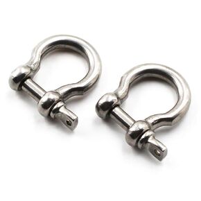 M4 D Ring Bow Shackles Heavy Duty with Pin for Bow Rigging,Anchor,Towing,Off Road Recovery-304 Stainless Steel 10PCS