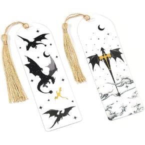 إشارات مرجعية من الأكريليك الخيالي، للنجم الذي يستمع إلى الهدايا الرومانسية الملهمة لـ Bookish وCity of Starlight وBatboys Merch لعشاق الكتب Booktok. (6 × 2، مجموعة من 2) in Kuwait