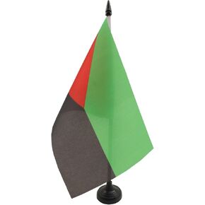 Martinique independentist Table Flag 5'' x 8'' - French region of Martinique Desk Flag 21 x 14 cm - Black plastic stick and base - AZ FLAG