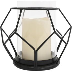 Hurricane Glass Pillar Candle Holder Craftsmanship with Removable Glass for Halloween, Christmas, Thanksgiving, New Year, Wedding Party Anniversary Home Decor (Gold)