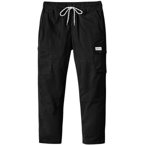 Boys Cargo Pants Kids Elastic Waist Hiking Pants Lightweight Casual School Pants