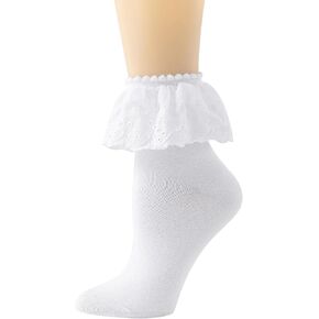 Lace Ruffle Frilly Ankle Socks for Women - Cotton Socks Lace Socks Princess Lolita socks for Ladies Girls