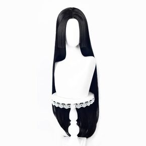 100cm Long Black Straight Hair Cosplay Wigs for Women Female Anime Party Universal Synthetic Hair Wig (A)