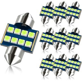 36MM Festoon 6418 DE3423 DE3425 Ice Blue Color Extra Bright LED لمبات السيارة الداخلية أضواء لوحة الترخيص خريطة قبة صندوق السيارة باب المجاملة ضوء 8-SMD شرائح Canbus خالية من الأخطاء