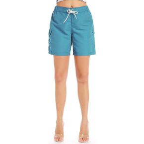 Womens Quick Dry Swim Beach Shorts Pocket Boardshorts