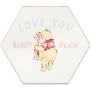 Open Road Brands Disney Winnie The Pooh Oh Happy Day Linked Hanging Wood Wall Decor - Adorable Winnie The Pooh Decoration for Kids' Bedroom or Nursery