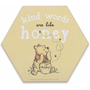 Open Road Brands Disney Winnie The Pooh Oh Happy Day Linked Hanging Wood Wall Decor - Adorable Winnie The Pooh Decoration for Kids' Bedroom or Nursery