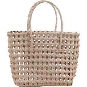Summer Woven Beach Bag for Women Washable Cute Jelly Bag Plastic Hobo Bag Shoulder Bag Travel Bags for Sports Beach 2024