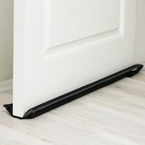 Door Draft Stopper, Under Door Draft Blocker, Noise Blocker, Double Sided 32-38 inch, All Year Round Heavy Duty Weather Stripping Seal for Doors and Windows, Adjustable (Black)