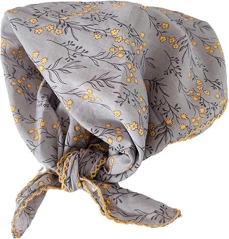 Large Printed Floral Cotton Bandana Headband, Head Wrap, Protective Coverage, Hair Neck Scarf for Women 27" x 27" in Saudi Arabia