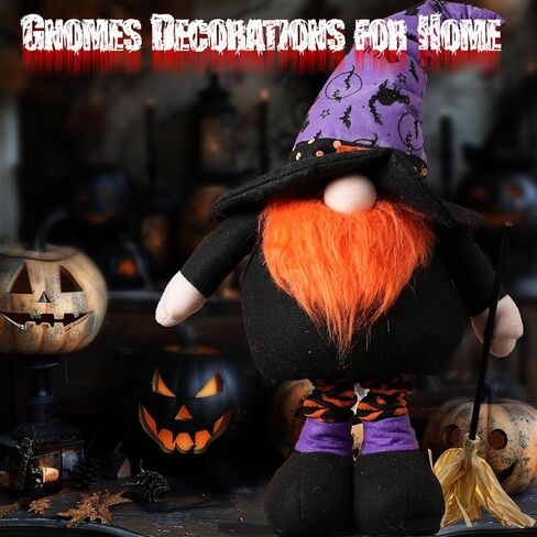 ديكورات جنوم الهالوين مقاس 55.88 سم ديكورات قطيفة ساحرة قابلة للتمديد للهالوين، ديكورات تومتي السويدية جنوم الهالوين للمنزل قزم ديكور دمية زخارف قابلة للجمع جنوم in Kuwait