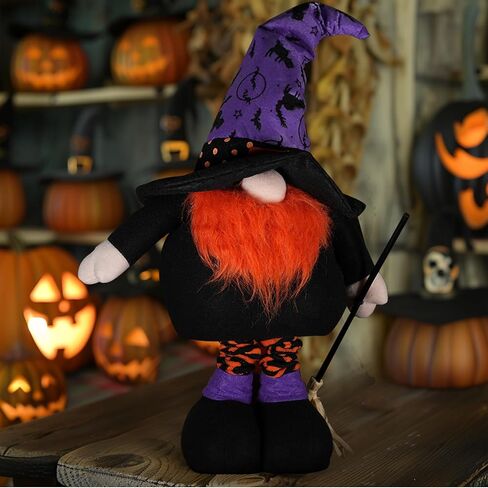 ديكورات جنوم الهالوين مقاس 55.88 سم ديكورات قطيفة ساحرة قابلة للتمديد للهالوين، ديكورات تومتي السويدية جنوم الهالوين للمنزل قزم ديكور دمية زخارف قابلة للجمع جنوم in Kuwait