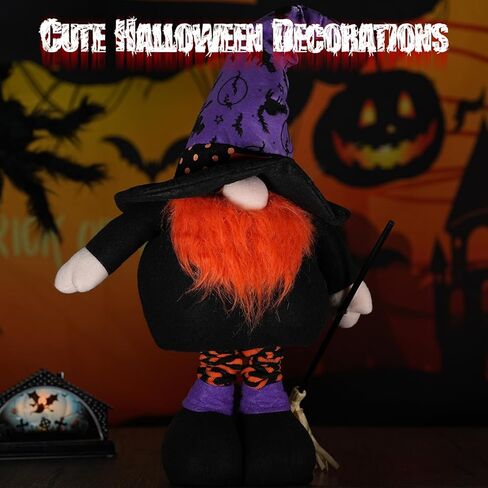 ديكورات جنوم الهالوين مقاس 55.88 سم ديكورات قطيفة ساحرة قابلة للتمديد للهالوين، ديكورات تومتي السويدية جنوم الهالوين للمنزل قزم ديكور دمية زخارف قابلة للجمع جنوم in Kuwait