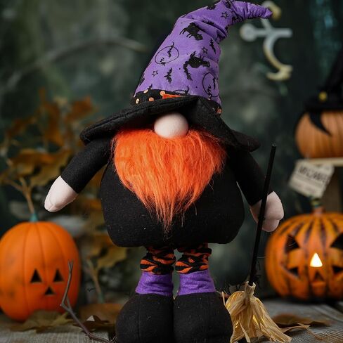 ديكورات جنوم الهالوين مقاس 55.88 سم ديكورات قطيفة ساحرة قابلة للتمديد للهالوين، ديكورات تومتي السويدية جنوم الهالوين للمنزل قزم ديكور دمية زخارف قابلة للجمع جنوم in Kuwait