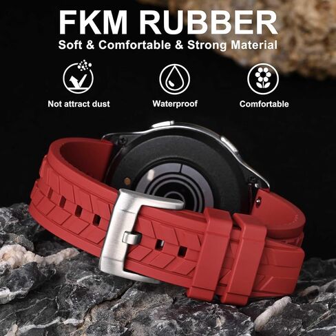 أحزمة ساعة WOCCI الاستوائية، مطاط FKM (ليس سيليكون)، أشرطة بديلة للرجال والنساء، إطلاق سريع، عرض عروة ساعة متوافقة 20 مم 22 مم in Kuwait