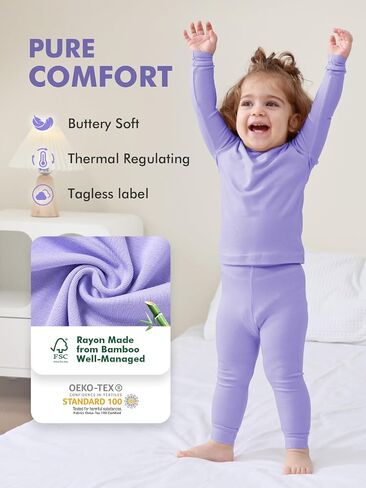 HAPIU Rayon from Bamboo Toddler Pajamas Set, Pjs Baby Kids Girls Boys in Saudi Arabia